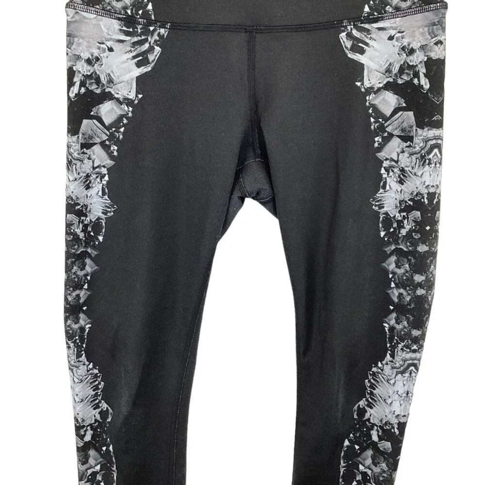 Alo Women's High-Waist Black &‎ White Crystal Print Leggings Size XS Xsmall
